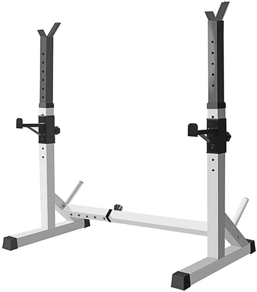 – Adjustable Squat Stands Rack, Rack Barbell Stand Pull Up Bar, Barbell Free Press Bench Fitness Equipment, Home Gym Strength Training Stand Fitness