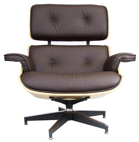 Angus Lounge Palisander Chair with Ottoman, Chocolate Brown