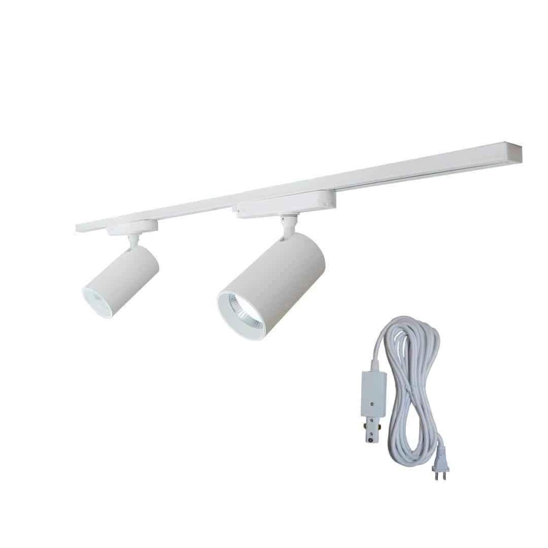 Highland LED Plant Lighting Track System – Warm White Photosynthetic Light - Narrow Beam Angle for Plants, Trees and Living Walls 3 – 8 Feet Away - (Cord & Plug with Outlet Timer, White)
