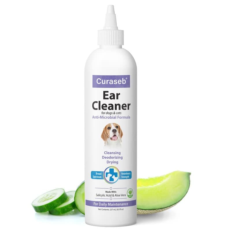 Curaseb Dog Ear Cleaner Solution – Washes Away Debris, Odors and Supports Healthy Ear Health – No Sting Formula, 8oz