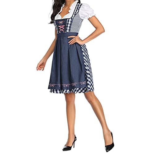 Women's Oktoberfest Costume German Dirndl Dress Traditional Bavarian Carnival Party 3 Piece Beer Maid Costumes