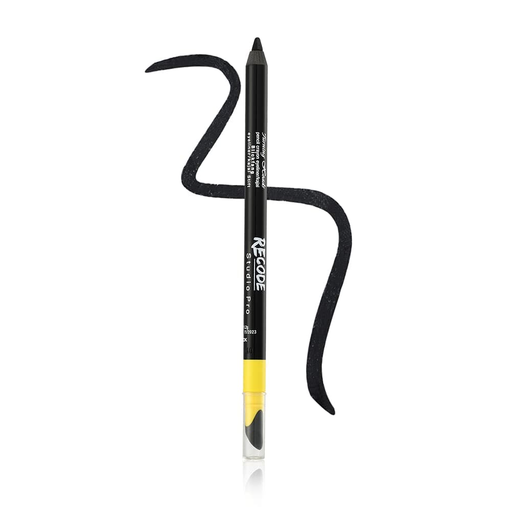 Turning Heads Crayon Gel Matte Eyeliner Pencil Cum Kajal Pencil Comes With Smudger On Other Side, Longlasting, Water-Proof & Smudge-Proof Formula, Black, 1.2Gm