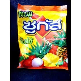 Sugus Jumbo Mix of Lychee Flavor & Pineapple Flavoured Chews Candy Candies From Thailand