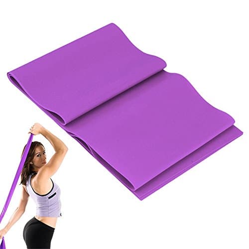 Go Resistance Bands | Heavy Duty Resistance Elastic Exercise Fitness Workout Yoga Pilates Gymnastic Purple Stretch Band Up to 9.8 Feet | Superb for Home and Studio Training | Premium Latex | 141.2