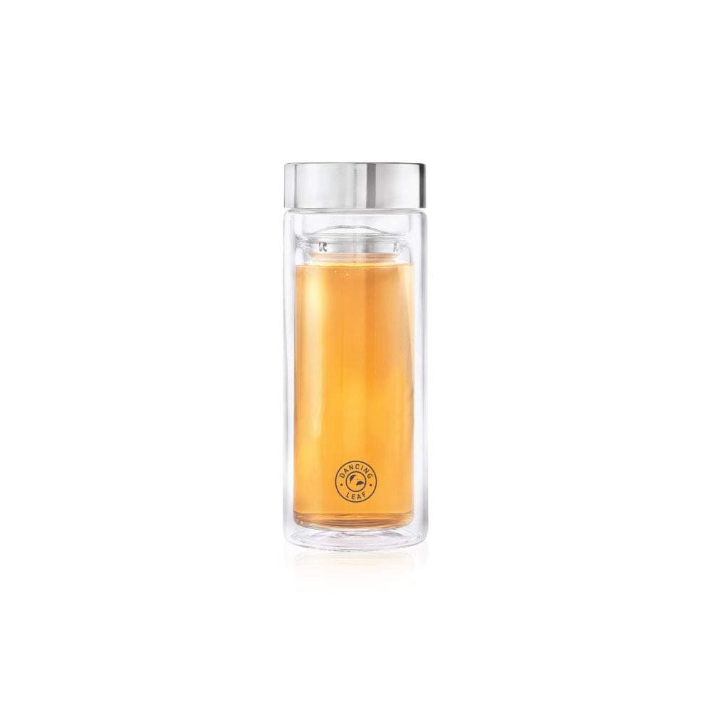 Sponsored Ad - Viajero Glass Tea Travel Tumbler With Removable Stainless Steel Infuser | Heat Resistant Double Walled Borosilicate Glass | Anti - Spill Lid |Perfect For Having Tea On-The-Go | Capacity - 350ml