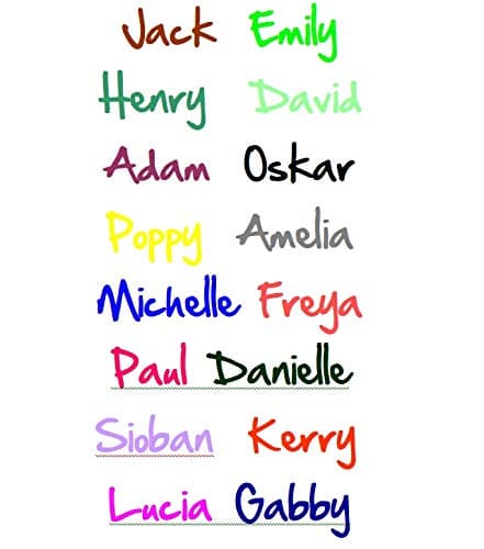 Hand of Sean Personalised 15cm Name Sticker Boy Girl Vinyl Water Bottle Lunch Box Book