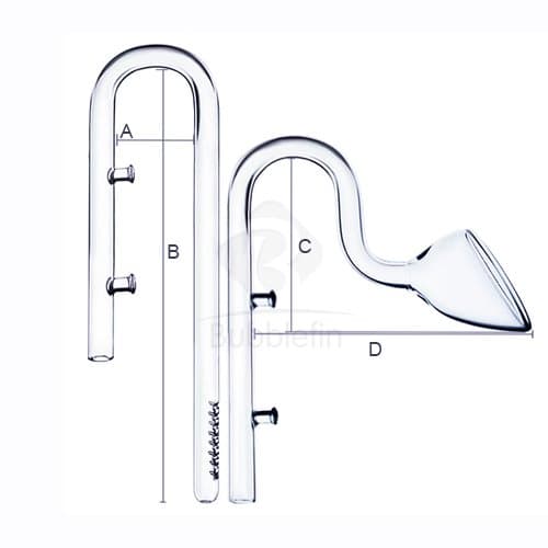 Glass Lily Pipe Inflow Outflow for Canister Filter Plant Tank (17 mm Double-Nail)