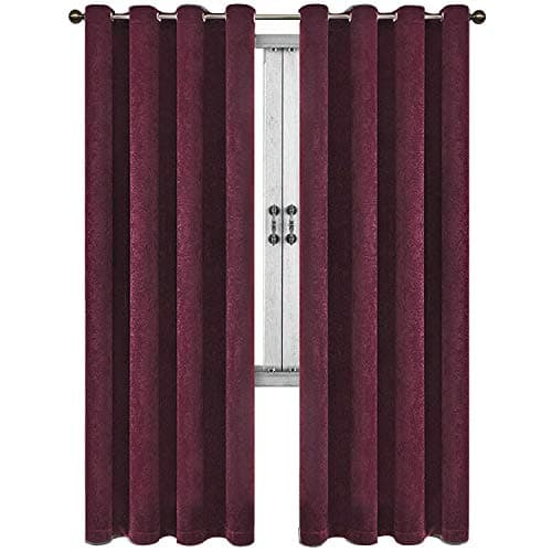 SUO AI TEXTILE Suede Like Treatment Reduce Light Thermal Grommet Ring Window Curtains 1 Panel (54x84,Burgundy)