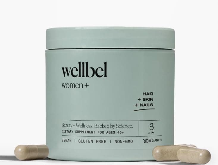 WELLBEL Women + Clean Supplement for Hair, Skin, and Nails, Vegan, Gluten Free, Non GMO 90 Count