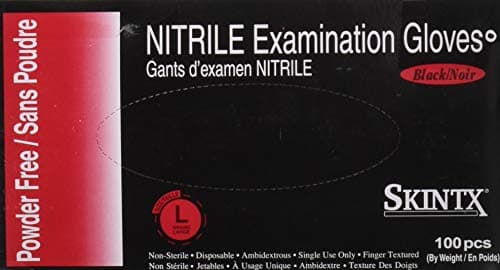 Skintx -L-x4 Black Nitrile Exam Powder Free Glove x4 Inners, Set of 4