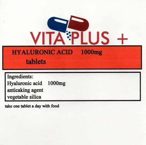 Hyaluronic Acid 1000mg 365 High Strength Vegetarian Tablets Vitaplus UK