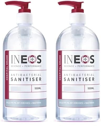 Sanitiser Gel (500ml) - Hand Sanitiser - Hospital Grade, Effective against 99.9% of Viruses and Bacteria (Pack of 2)