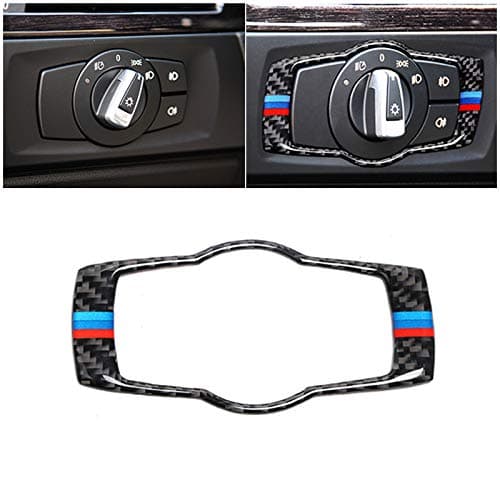 for BMW E90 E92 E93 2008-2012 325i 328i 335i 3 Series Interior Carbon Fiber Headlight Switch Buttons Cover Trim Car Styling Stickers (with 3 Colors)
