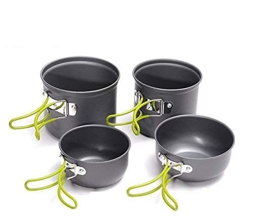 2~3 Persons Camping Tableware Outdoor Cooking Set Cookware Travel Non-Stick Ultra Light Tableware Pot Pan Picnic Set