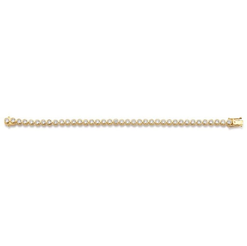 gooix 916 – 00002 Sterling Silver Micro Bracelet Gold White Cubic Zirconia Stones on a 19 cm Bracelet
