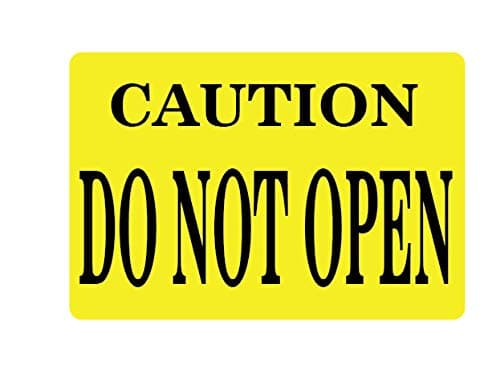 VVWV Caution Do Not Open Sign Sticker for Public Private Hospital Clinic Office Shop Factories Signage Size L X H 17 X 11 cm