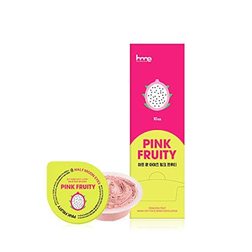 Half Moon Eyes Pink Fruity Wash Off Mask 3.5oz Pore Tightening Sebum Removal Pore Care Before Makeup Mask Pack (pack of 10