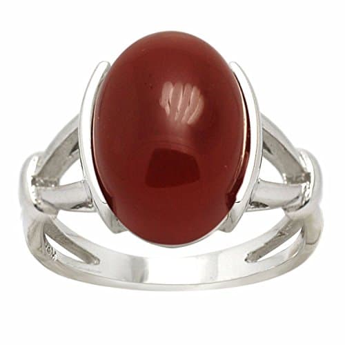 De BumanSterling Silver Black Agate or Red Agate Ring