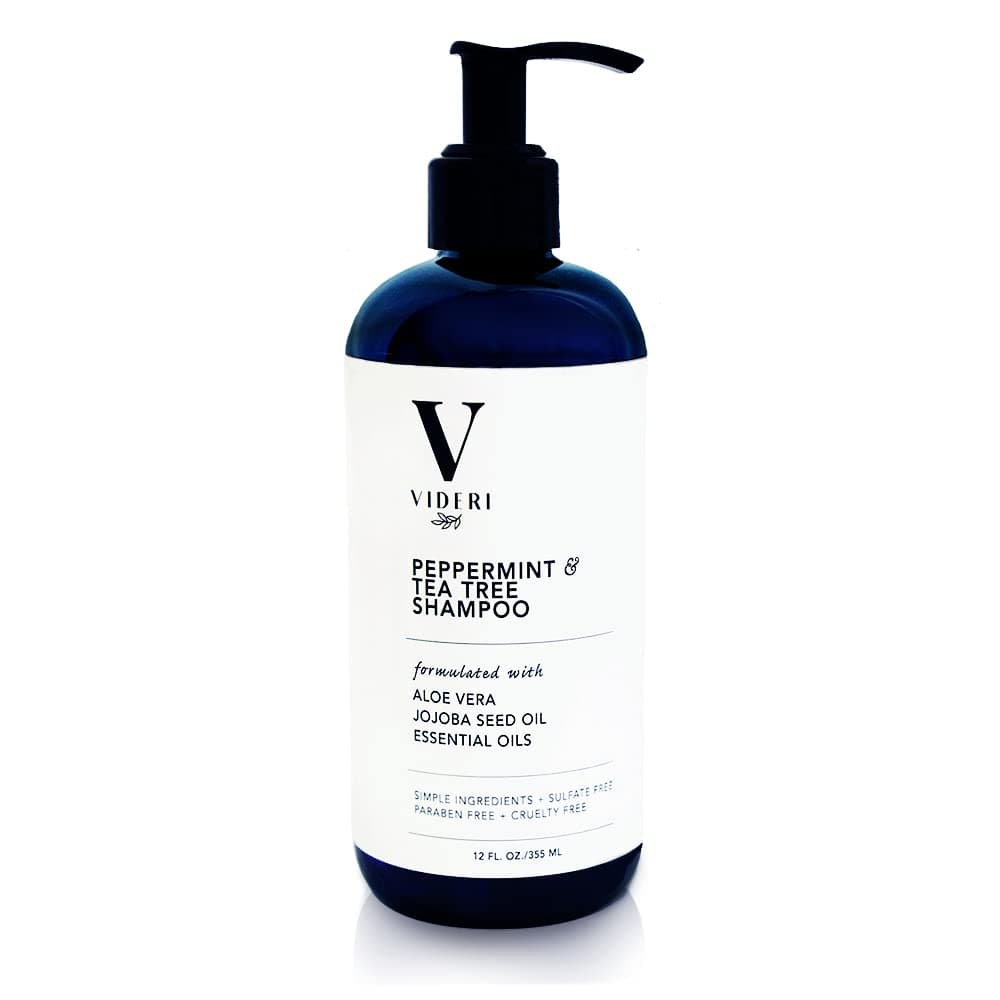 Videri Sulfate Free Shampoo For Keratin Treated Hair Peppermint & Tea Tree Anti Frizz Shampoo - Special Blend of Aloe Vera, Jojoba Seed & Essential Oils. Large 12 fl oz.