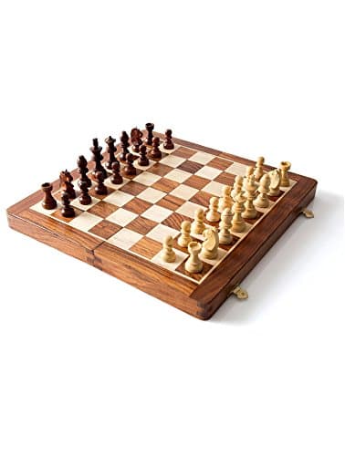 Kesha Crafts Wood Folding Chess Board Handmade Game, 10 Inch (Magnetic)