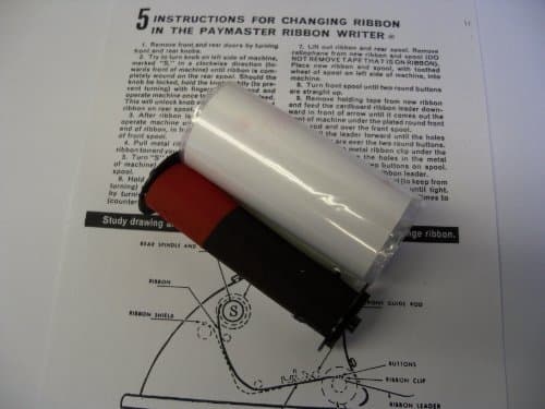 Paymaster 8000 (8-column) replacement ink ribbon (red/black)