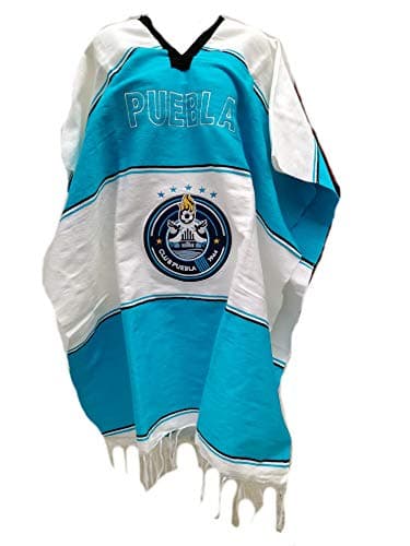 Textiles Mexicanos Mexican Soccer Teams Poncho Cobija Blanket (Puebla) Blue