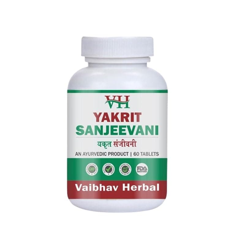 YAKRIT SANJEEVANI Tablets For Liver Detox, Fatty Liver, Hepatitis, Indigestion, with Kutki, Kalmegh, Makoy, Trikatu, Bhumi Amla, Punernava & More, Pack of 1 (60 Tablets) USFDA Inspected Unit