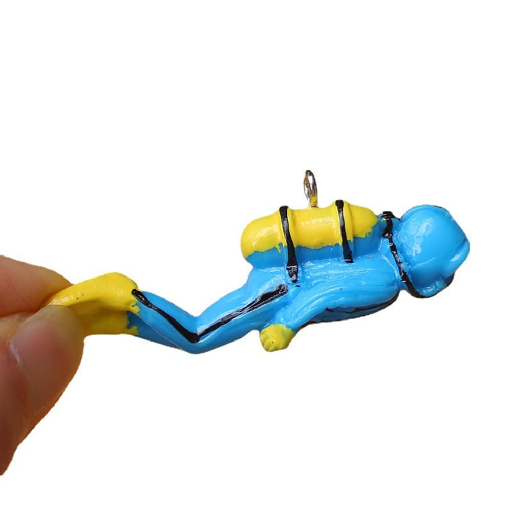 BMTickDiver Toy for Fish Tank Decoration (Perfect for the Goldfish to Play With) - For Large Aquariums and Small Aquariums Fish Bowls (Blue Diver Toy)