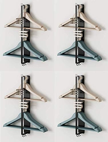 Laundry Mess Killer l Laundry Room Magnetic Clothing Hanger Organizer | Optimize Your Home Storage l Sort Laundry System l For Drawers, Dresser, Shelves, Suitcase, Wardrobe, Cabinets - Pack of 4 BLACK