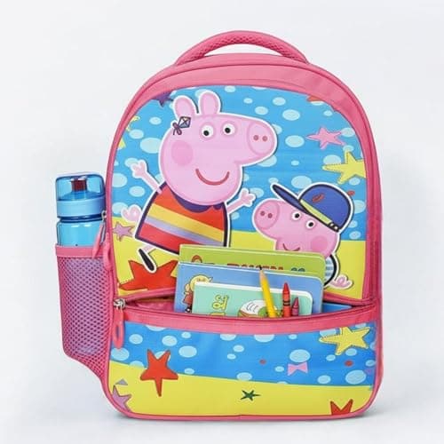 Stylbase Cartoon Printed School Bag for Boys and Girls | Waterproof Backpack Bag for Travelling Sports | Kids Bag Ideal for UKG Nursery 1st Class | School Bags for 5 7 Years 15 Inches Multicolor