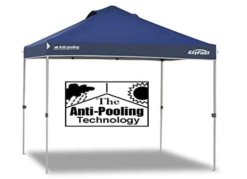 EzyFast Antipool Gazebo for Rain or Sunshine, Portable 10x10 Pop Up Gazebo, Patented Instant Marquee with Wheeled Carry Bag for Beach or Sports (Gray Frame)