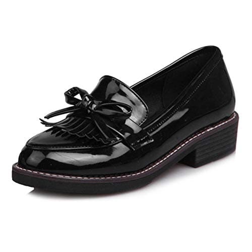 Women's Comfort Slip On Casual Loafers Flats, Platform Stripe Tassel Perforated Walking Moccasins Boat Shoes
