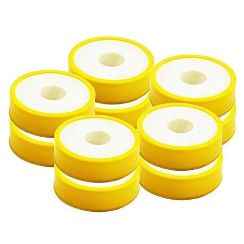 VINAYAK ENTERPRISES Water-Leak Teflon Tape for Pipe Fittings, Plumbing, Aquarium, Washing Machine, RO Tap to fix , 12mmX0.1mmX10 m, Multicolour - Pack of 10
