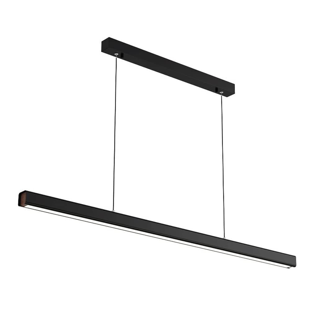 Elksdut Black Pendant LED Linear Light, LED Kitchen Island Hanging Light Fixture, Modern Pendant Lamp Chandelier Spotlight Long Strip Light for Office Dining Room Table Tea Room Bar Lamp