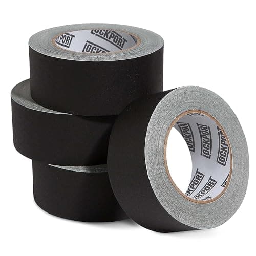 Lockport Black Gaffers Tape 4 Pack — 30 Yards x 2 Inch — Waterproof, No Residue, Non-Reflective, Easy Tear, Matte Gaffer Stage Tape – Gaff Cloth Tape for Photography, Filming Backdrop