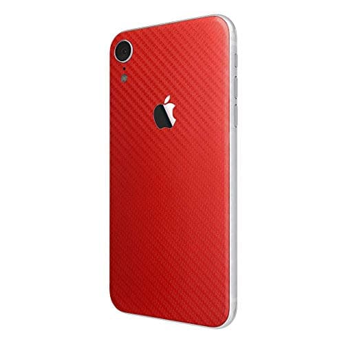 Red Carbon Fiber SKINTZ Glass Protection Skin Wrap Compatible with iPhone XR (6.1")