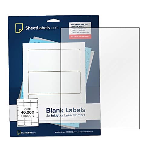 Clear Sticker Paper, Full-Sheet Labels, 8.5" x 11" for Inkjet Printers, Crystal Clear Gloss, No Back-Slit, 500 Labels