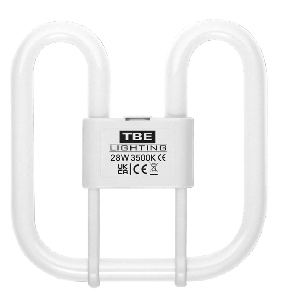 – TBE LIGHTING 28w 2D 4-PIN CFL Energy Saving Lamps - DD Fluorescent Bulbs - 4-Pin GR10q Base Fittings - Long Life Lamp, Soft White 3500K (Single Unit)