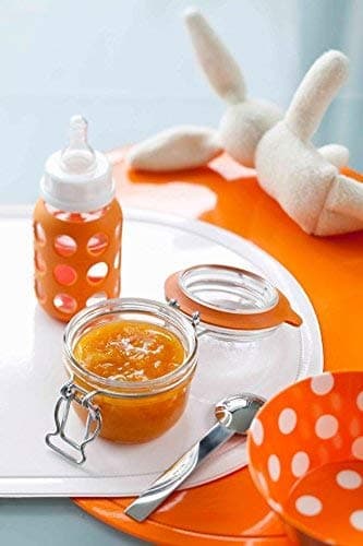 Le Parfait Super Terrine - 350ml French Glass Canning Jar w/Straight Body, Airtight Rubber Seal & Glass Lid, 12oz (Pack of 4) Stainless Wire