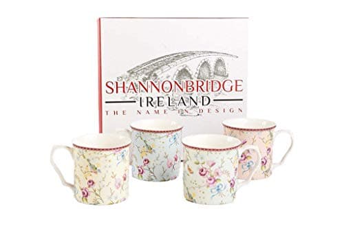 Bird and Blossoms Porcelain Gift Set - 4 Porcelain Mugs by Shannonbridge Ireland
