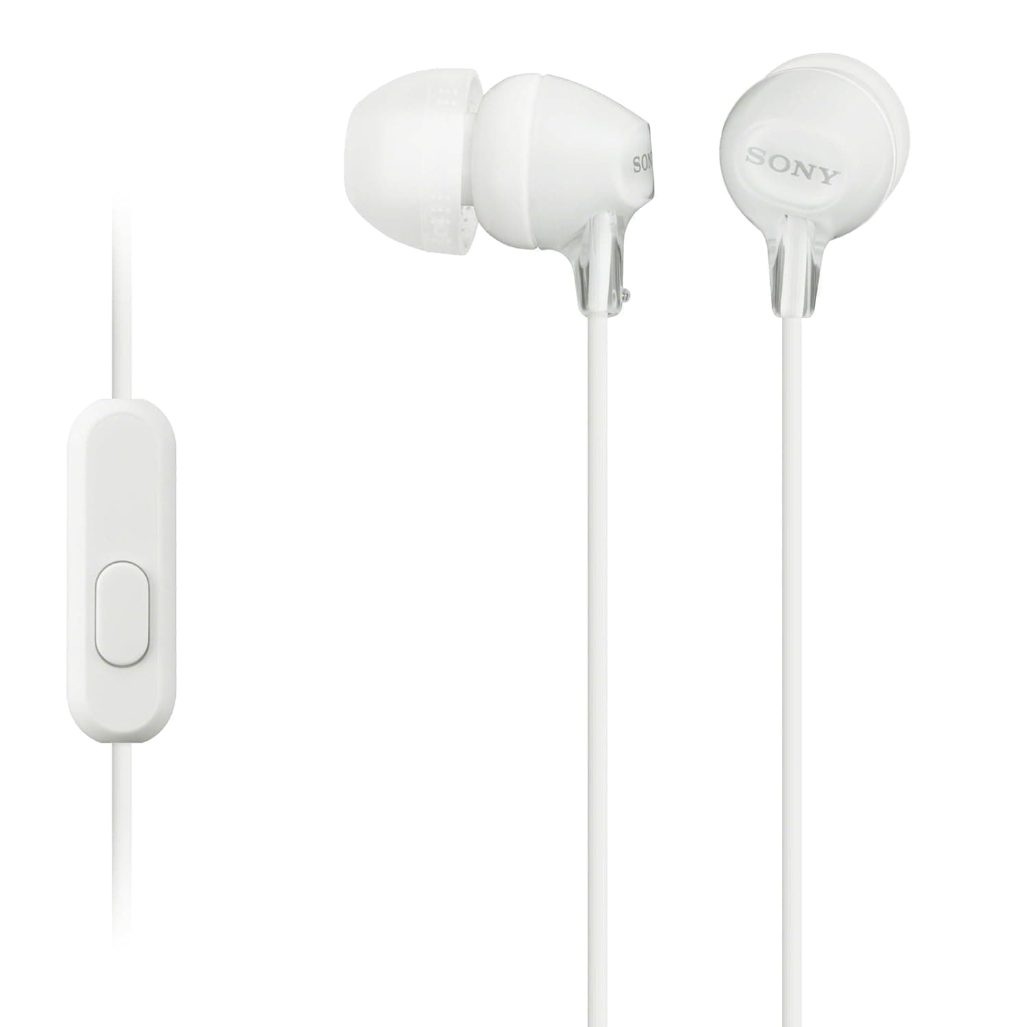MDR-EX15AP Earphones with Smartphone Mic and Control - White