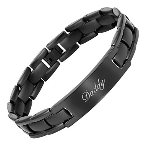Willis Judd DAD Titanium Bracelet Engraved Love You Daddy Adjusting Tool & Gift Box Included