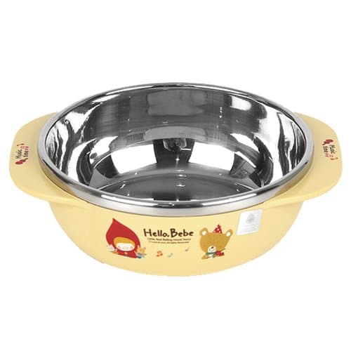 Lock&Lock Hello Bebe Storytelling Educational Design Baby Feeding Stainless Bowl with Handle, Big (Discontinued by Manufacturer)