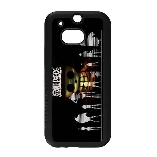 MeowStore Japanese Cartoon OP One Piece Skull Logo Luffy Nami Chorpper Silhouette Phone Case For HTC ONE M8 Black