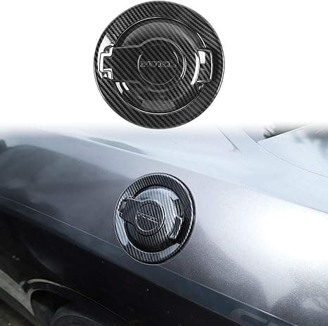 1Pcs ABS Carbon Fiber Gas Tank Cap Fuel Filler Tank Cap Petrol Tank Cover Trim for 2009-2024+ Dodge Challenger Exterior Accessories