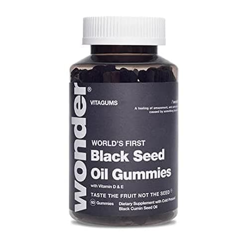 Wonder Black Seed Oil Gummies, Vegan + 100% All Natural & Non-GMO, Gluten Free & Dairy Free, Halal and Cruelty Free, No Artificial Colours Or Flavors (Single Bottle)