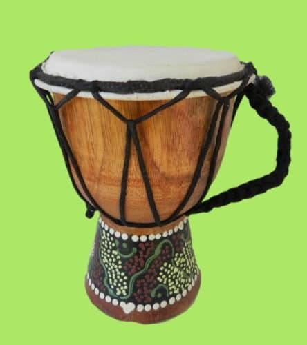 DJEMBE DRUM BONGO DARBUKA ETHNIC HAND MADE & PAINTED IN INDONESIA FAIRTRADE 14cm