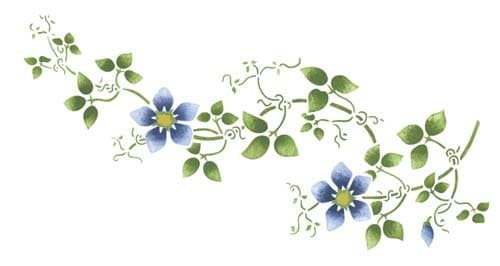 Designer Stencils Large Clematis Flower Vine Wall Stencil SKU #1483