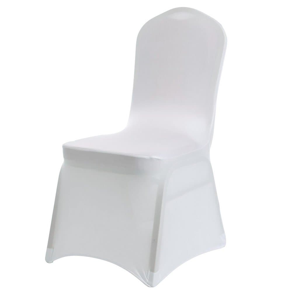 100 White Lycra Spandex Stretch Chair Covers Wedding Anniversary Cover Event Dining Banquet Decoration Party meeting Slipcovers