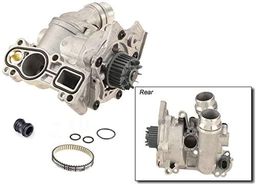 Aluminum Water Pump + Sensor + Cooler Union + Belt Replacement for VW Jetta Passat CC Eos Tiguan Audi A3 A4 A6 2.0T EA888 Gen.2